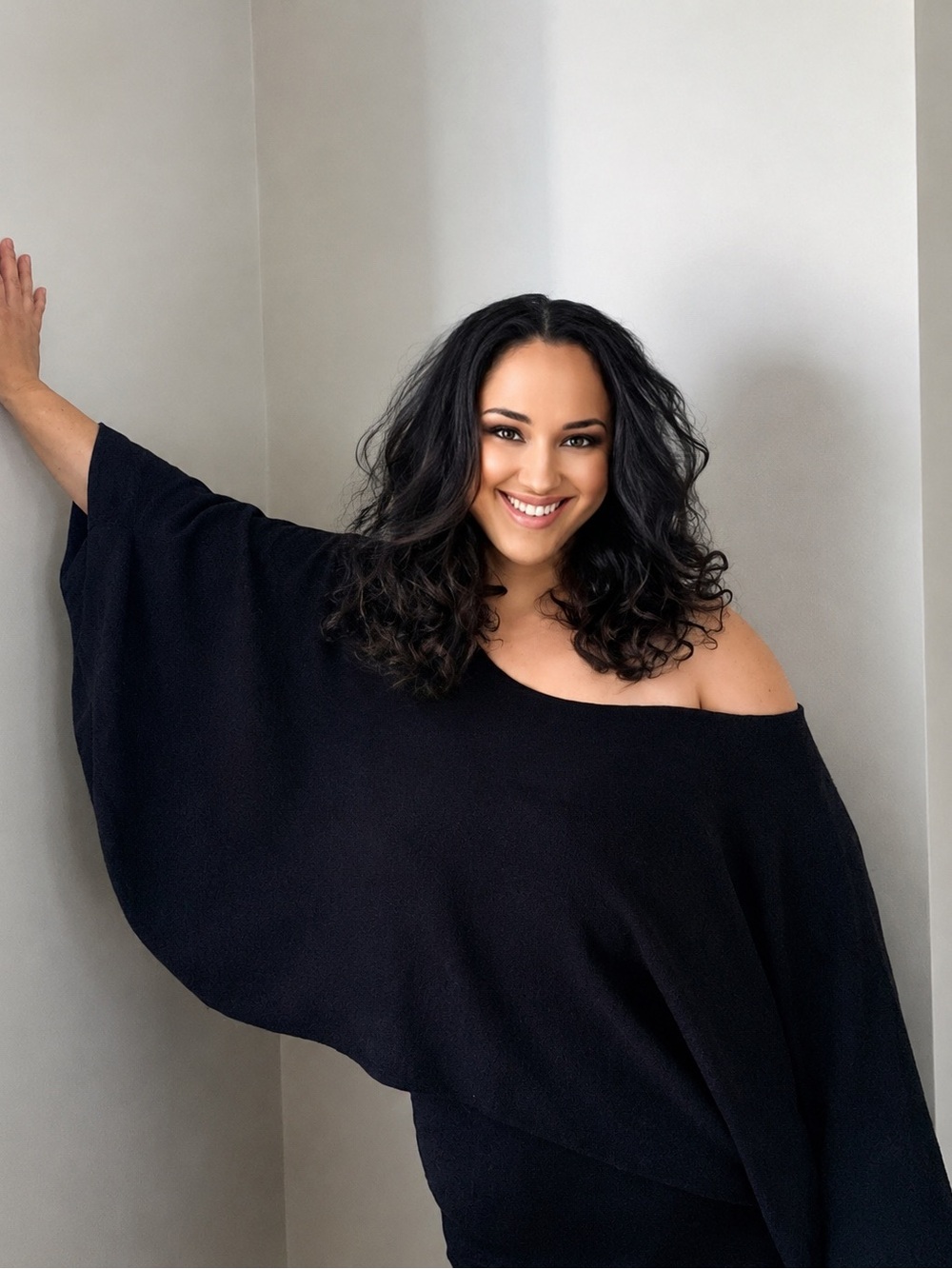 Minimalist Off-Shoulder over Top | Flowy Dolman Sleeve Top Bat Wing cover up